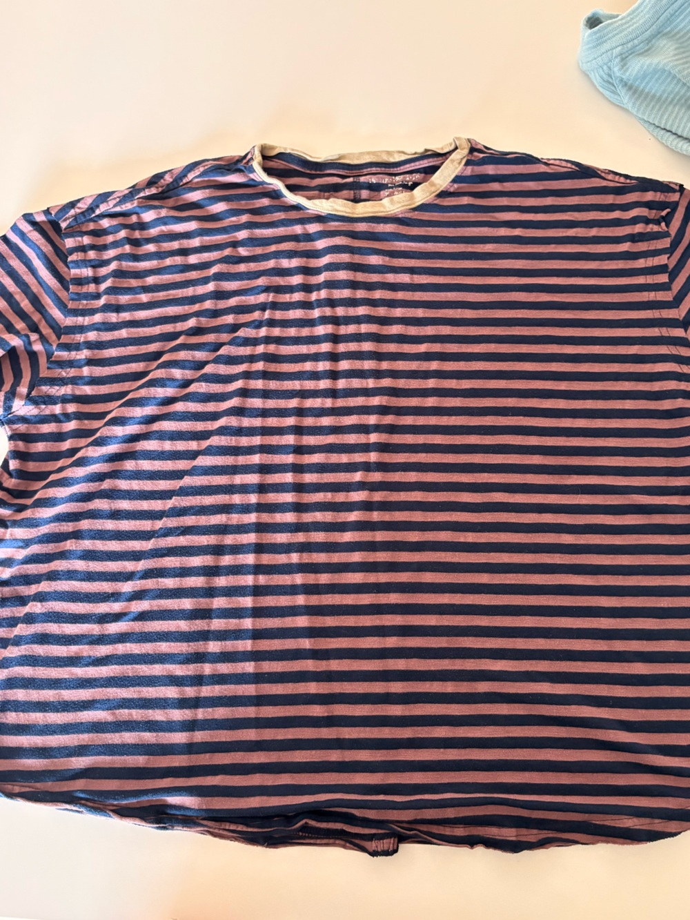 Natural Life Striped Purple & Navy Short Sleeve Top